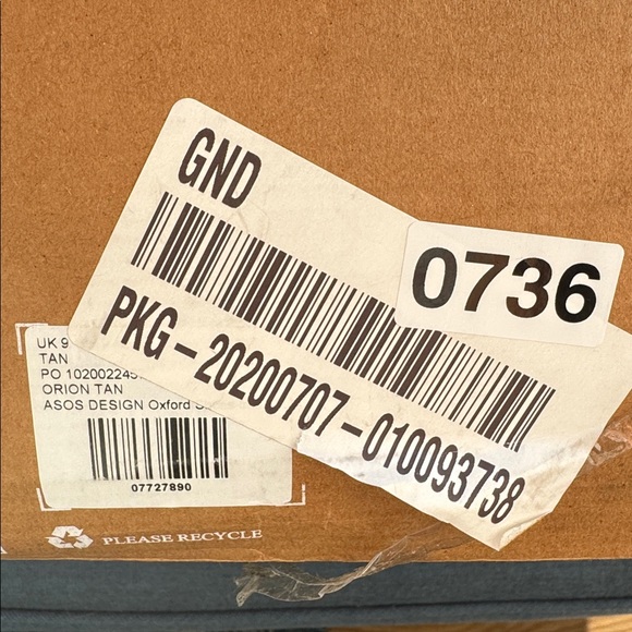 Men’s ASOS Tan Leather Oxford Dress Shoes UK 9 US 10 Brown Cap Toe Formal - Picture 11 of 11